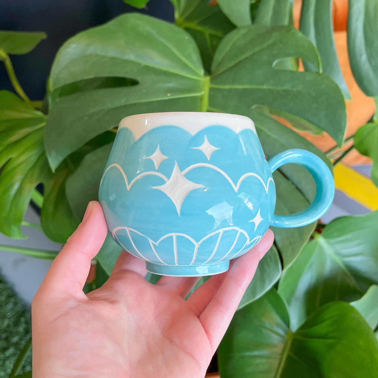 Blue Cloud Bottom Mug
