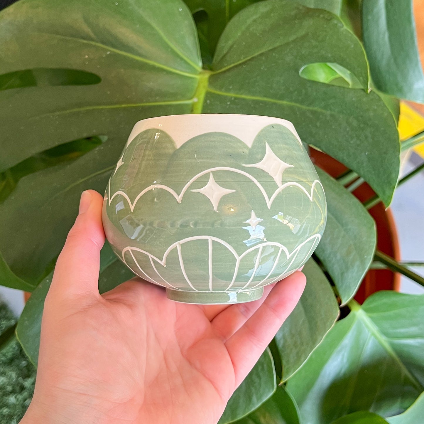 Green Cloud Bottom Mug