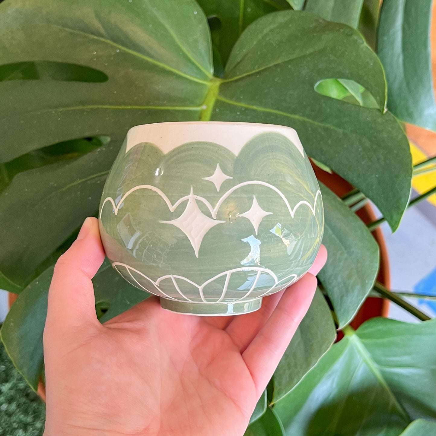 Green Cloud Bottom Mug