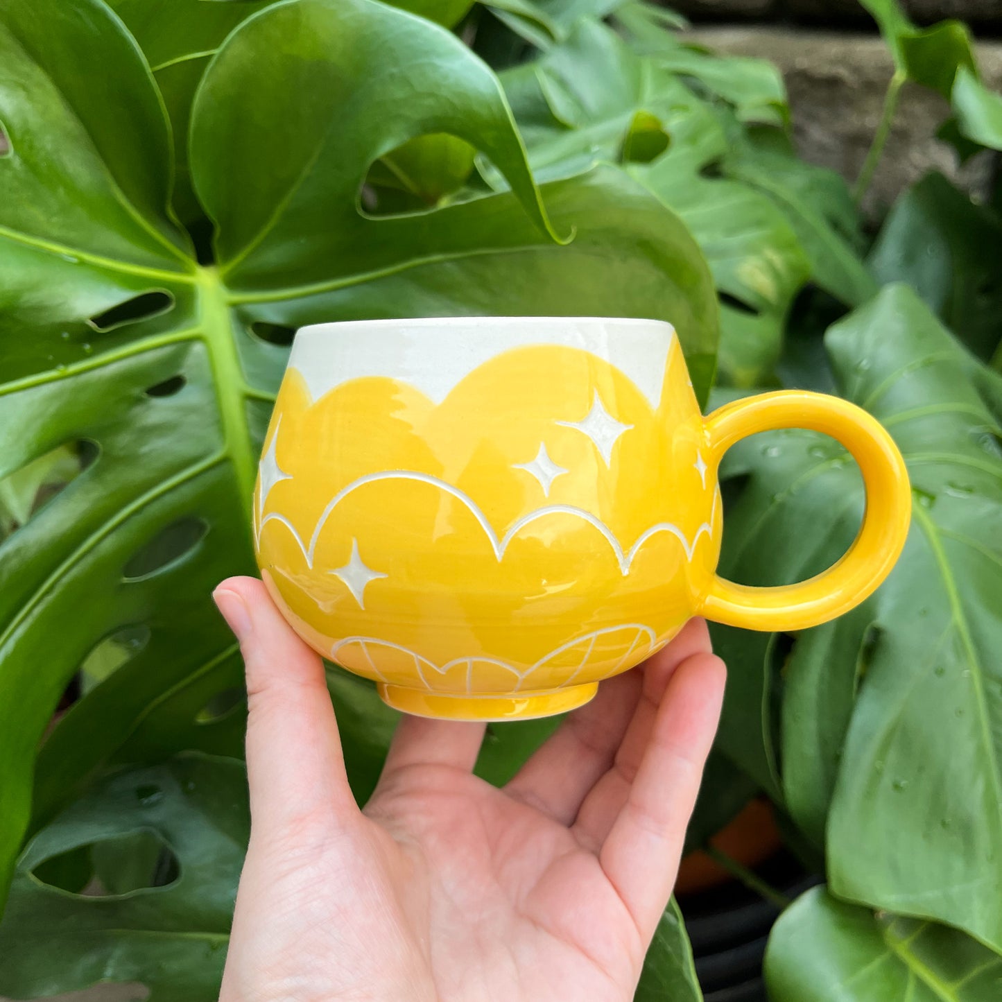 Yellow Cloud Bottom Mug