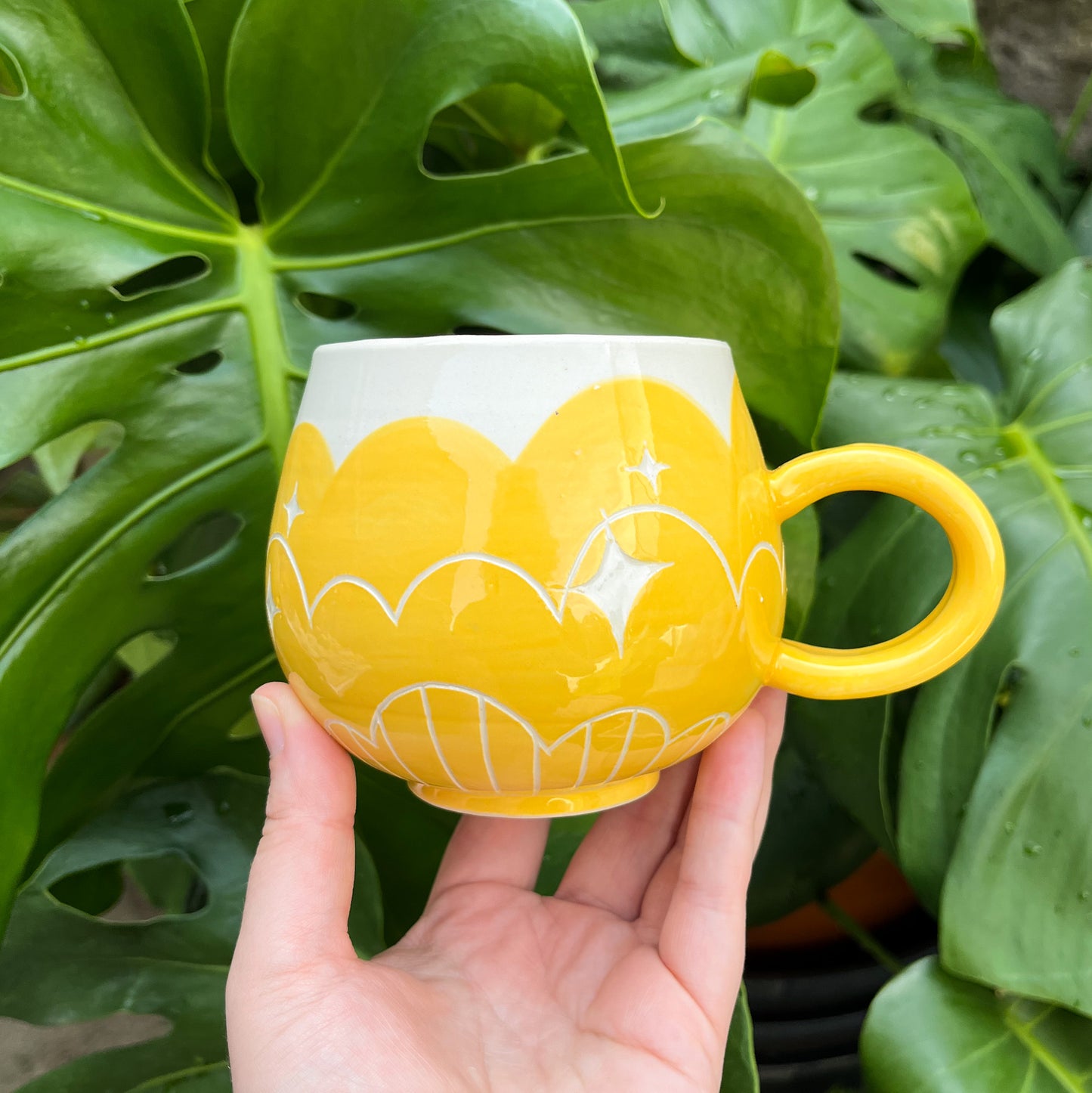 Yellow Cloud Bottom Mug