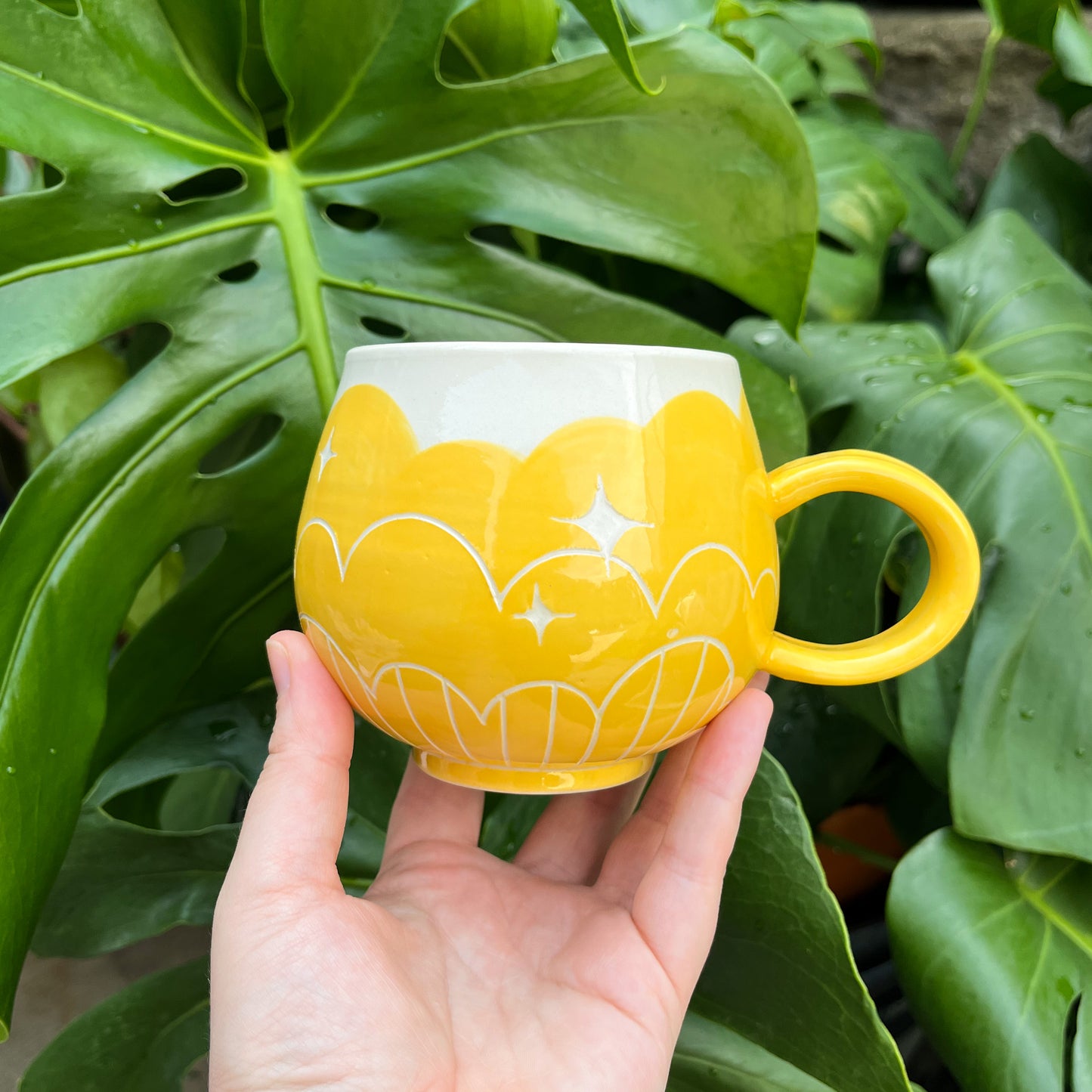 Yellow Cloud Bottom Mug