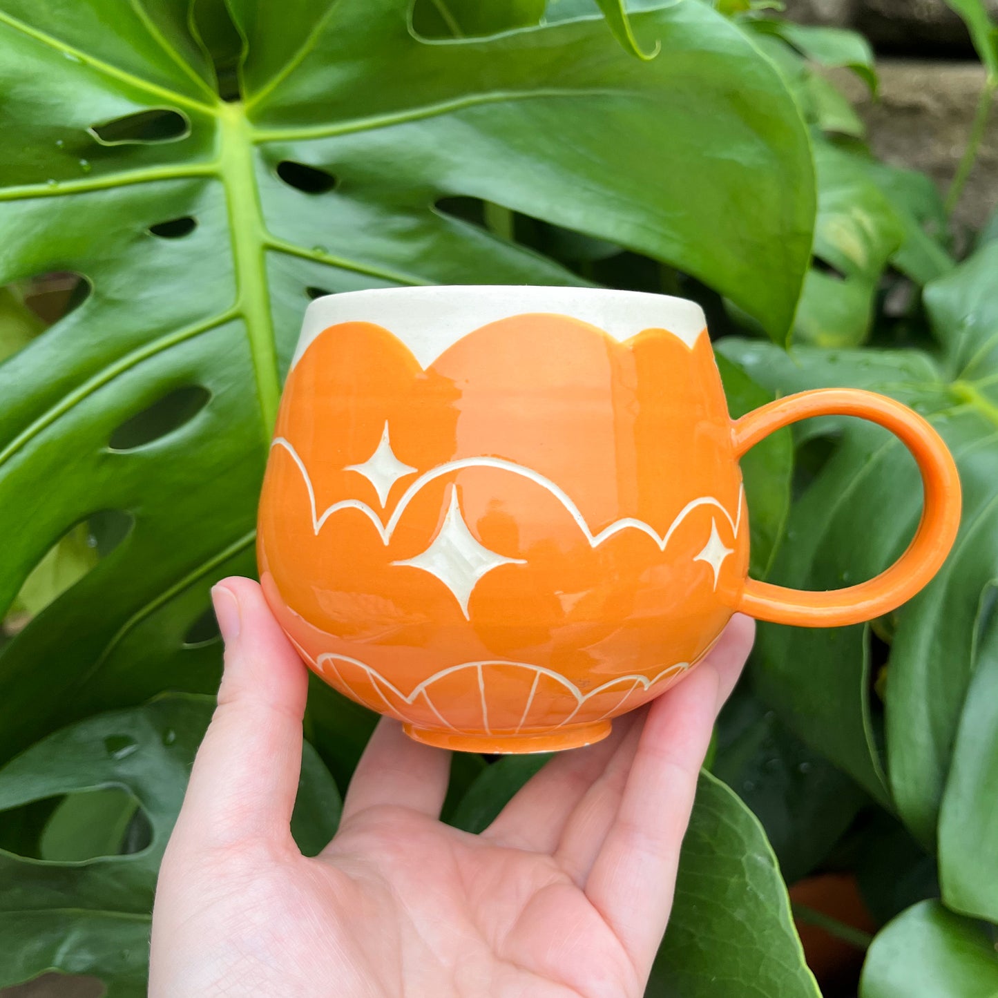 Orange Cloud Bottom Mug