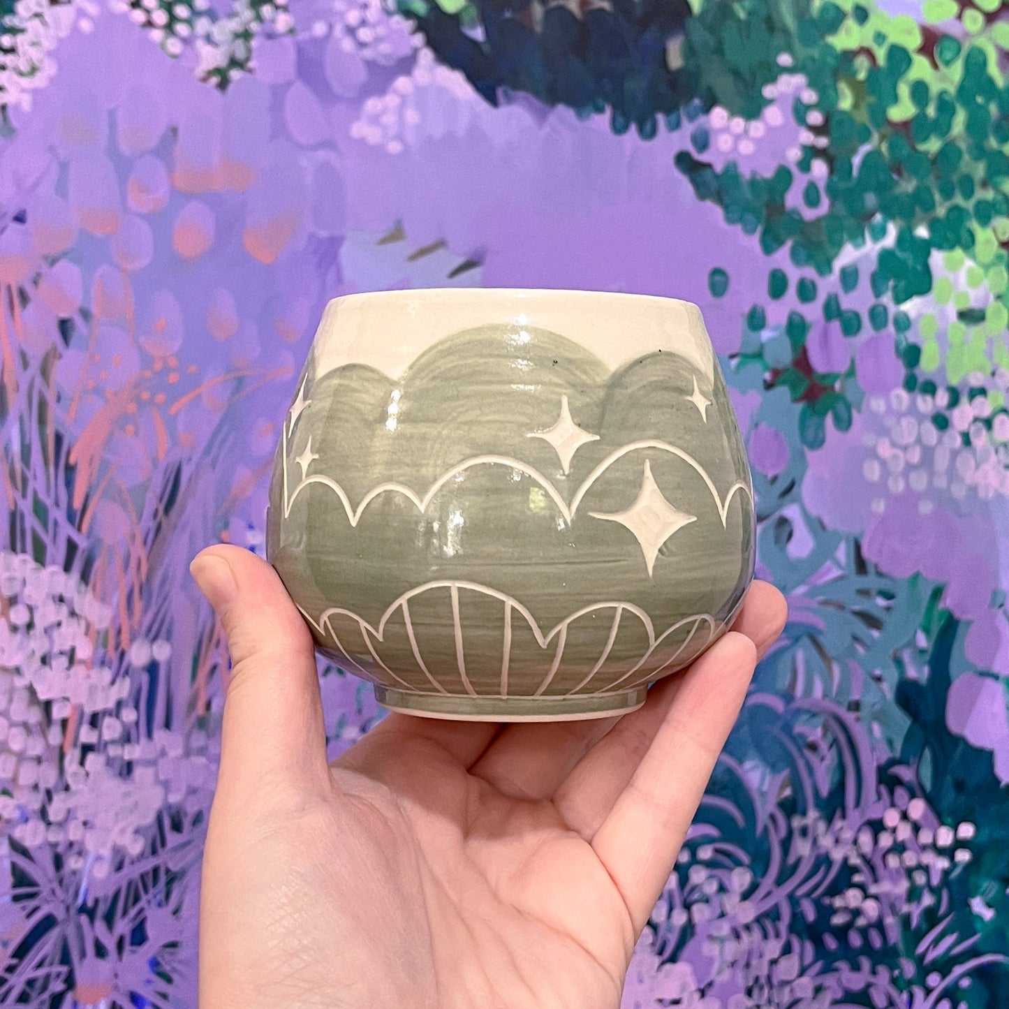 Green Cloud Bottom Mug A