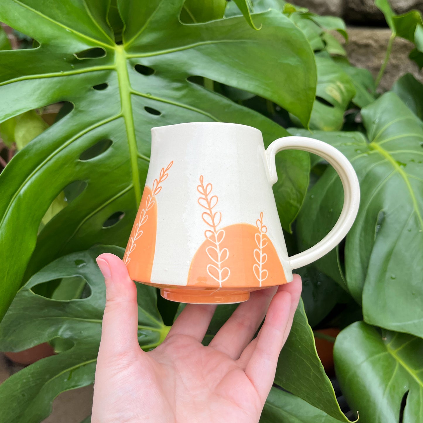 Orange Fern Mini-Pitcher