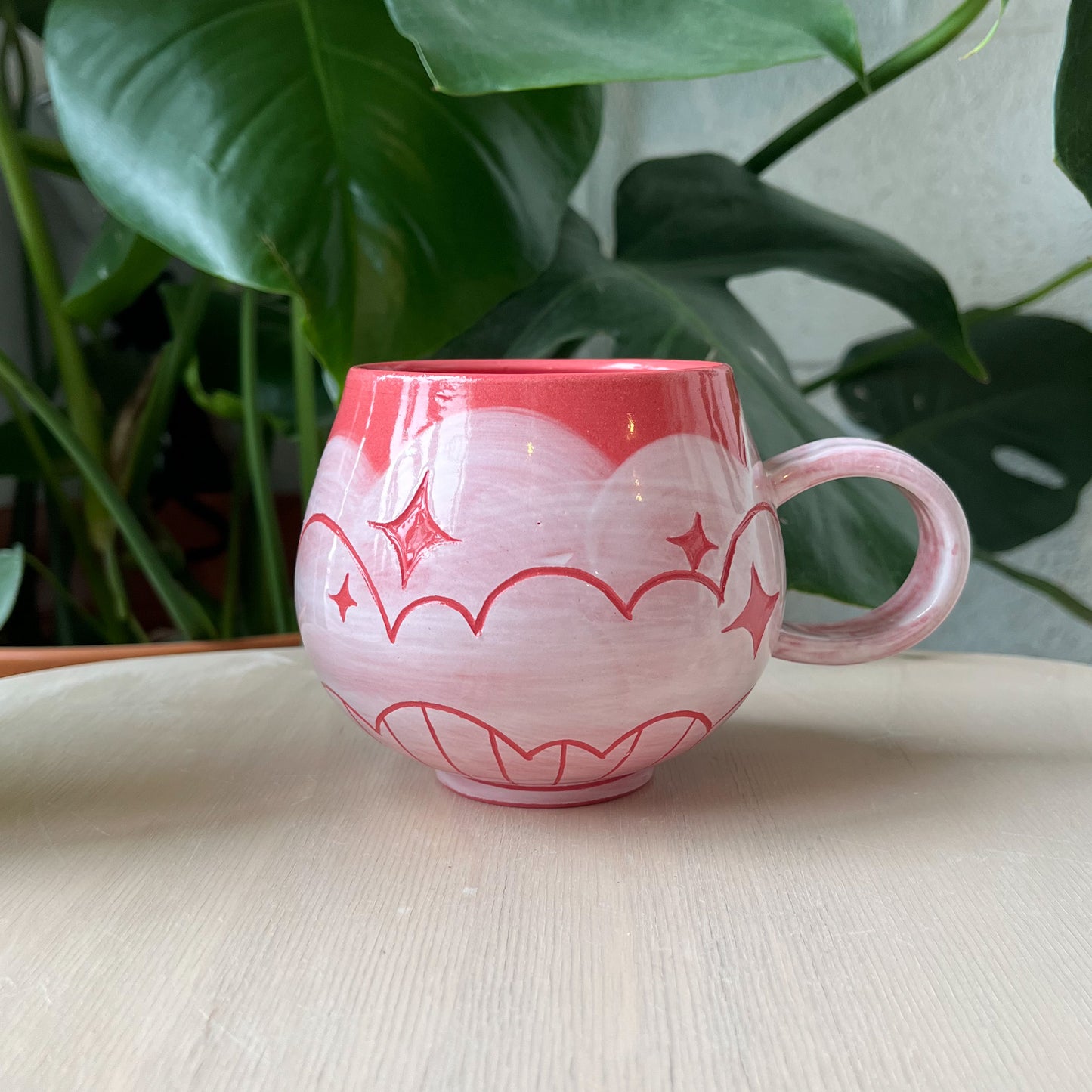 Pink Clay Cloud Bottom Mug