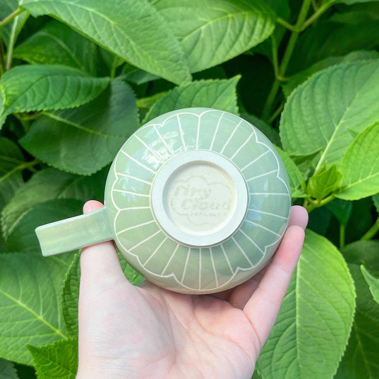 Green Cloud Bottom Mug