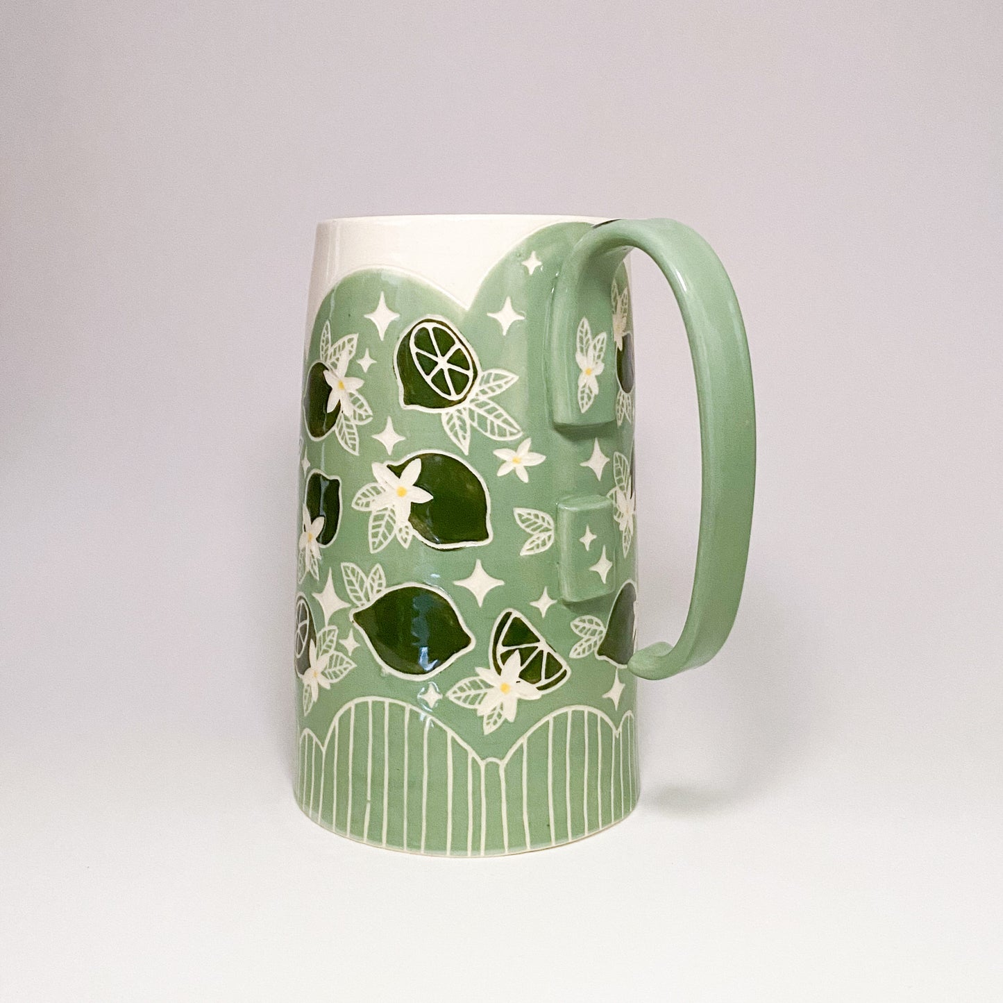Green Pitcher with Lime