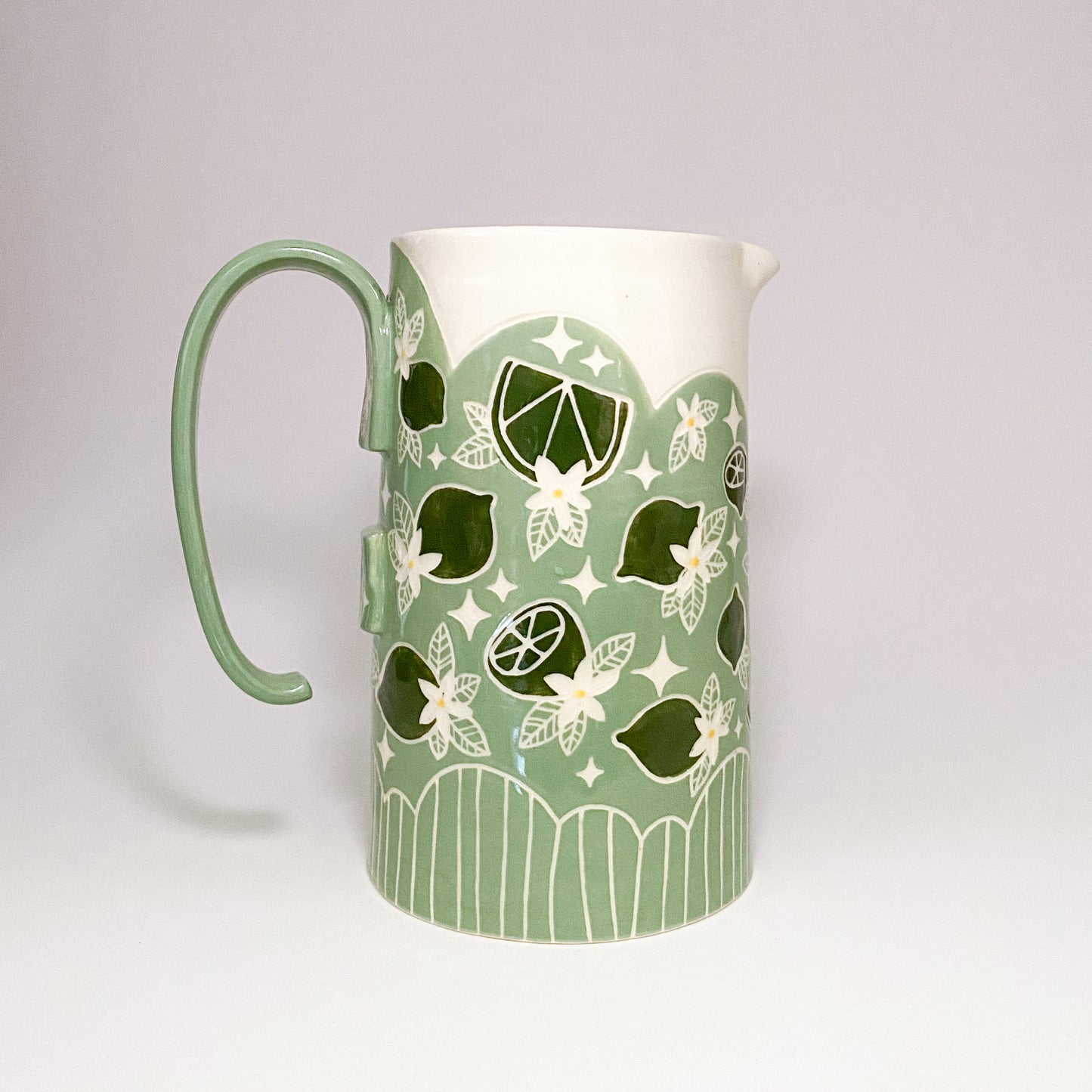 Green Pitcher with Lime