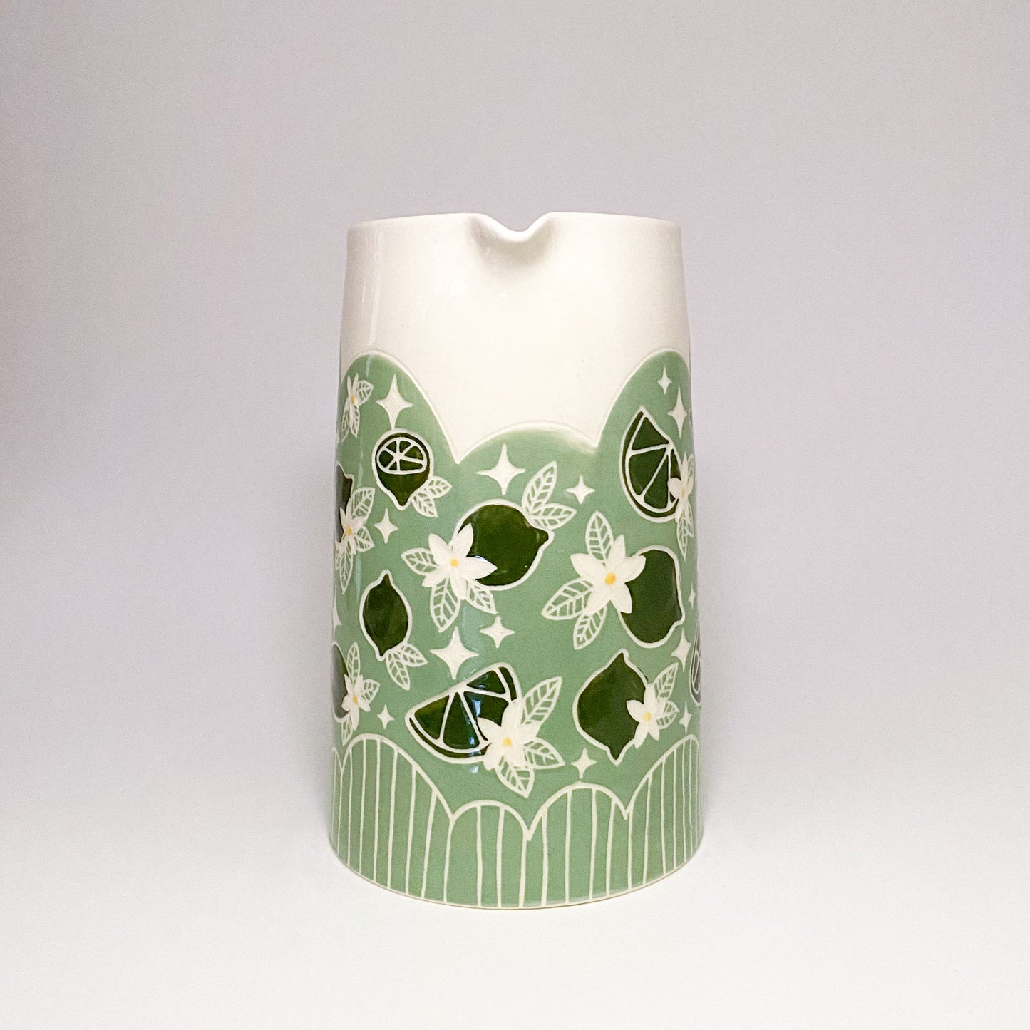 Green Pitcher with Lime