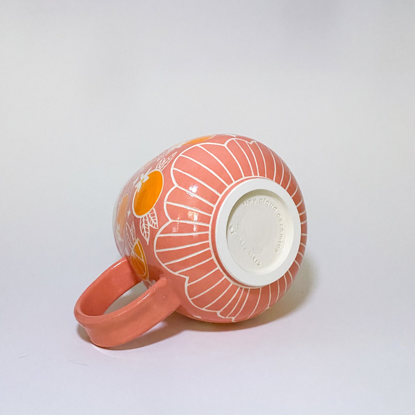 Peach Mug with Oranges