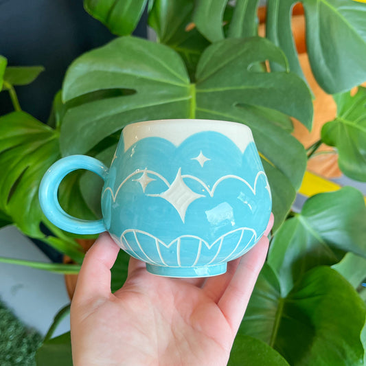 Blue Cloud Bottom Mug