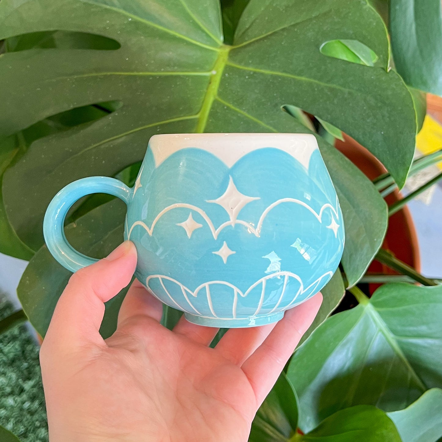 Blue Cloud Bottom Mug