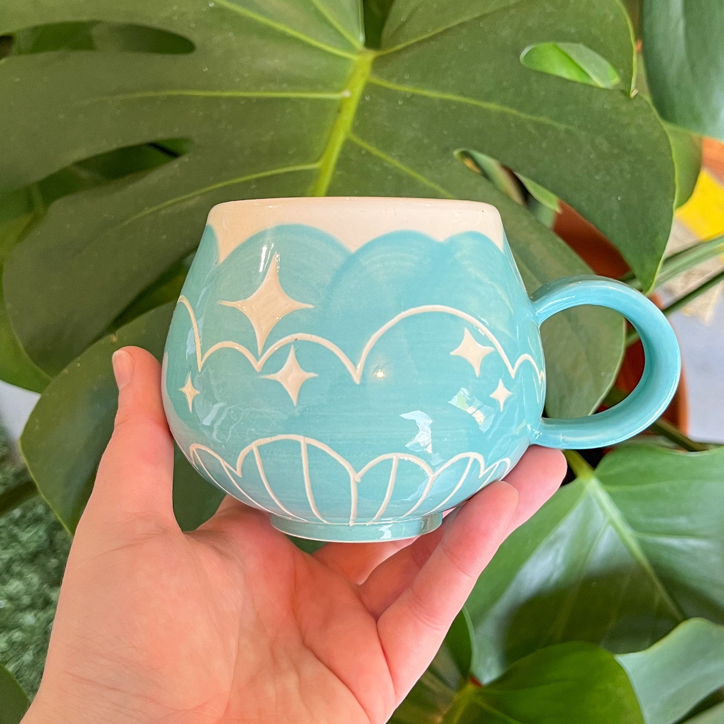 Blue Cloud Bottom Mug