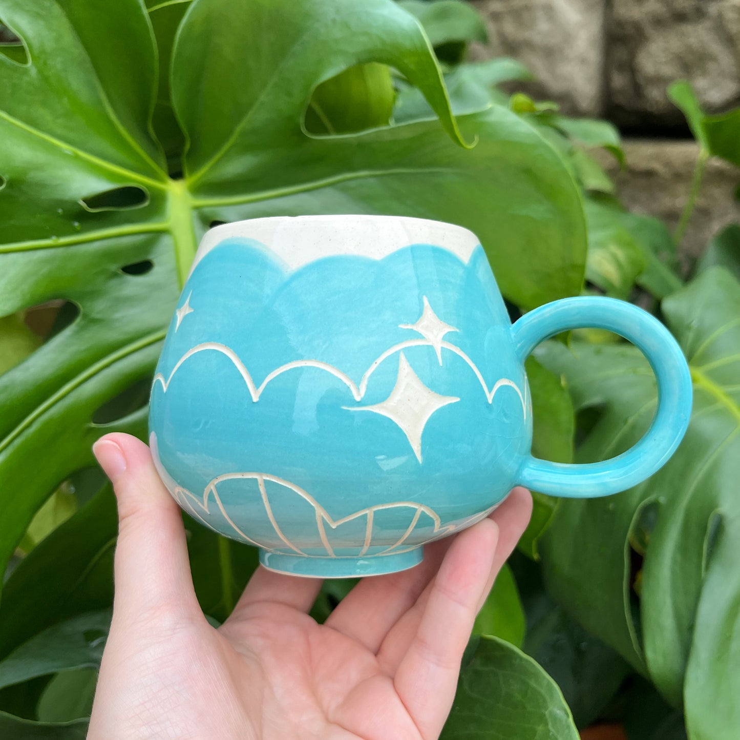 Blue Cloud Bottom Mug