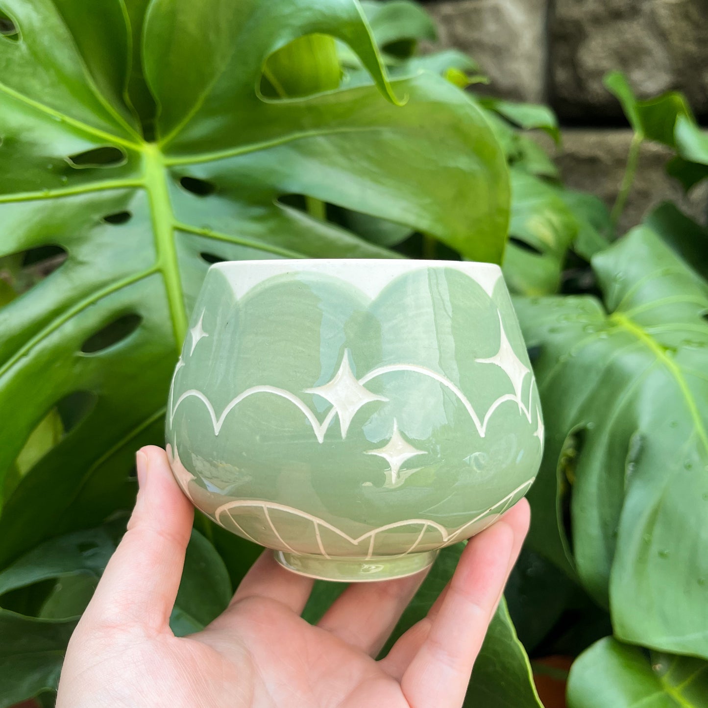 Green Cloud Bottom Mug