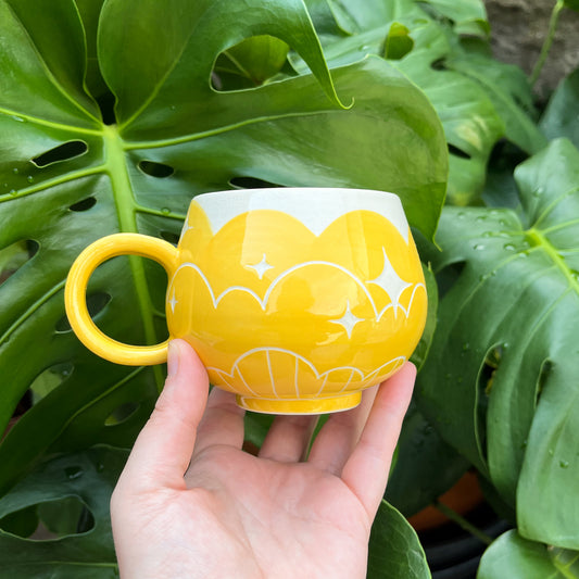 Yellow Cloud Bottom Mug