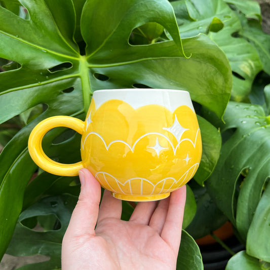 Yellow Cloud Bottom Mug