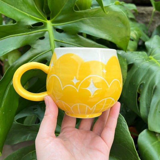 Yellow Cloud Bottom Mug