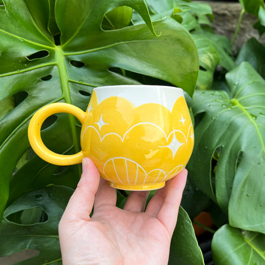 Yellow Cloud Bottom Mug