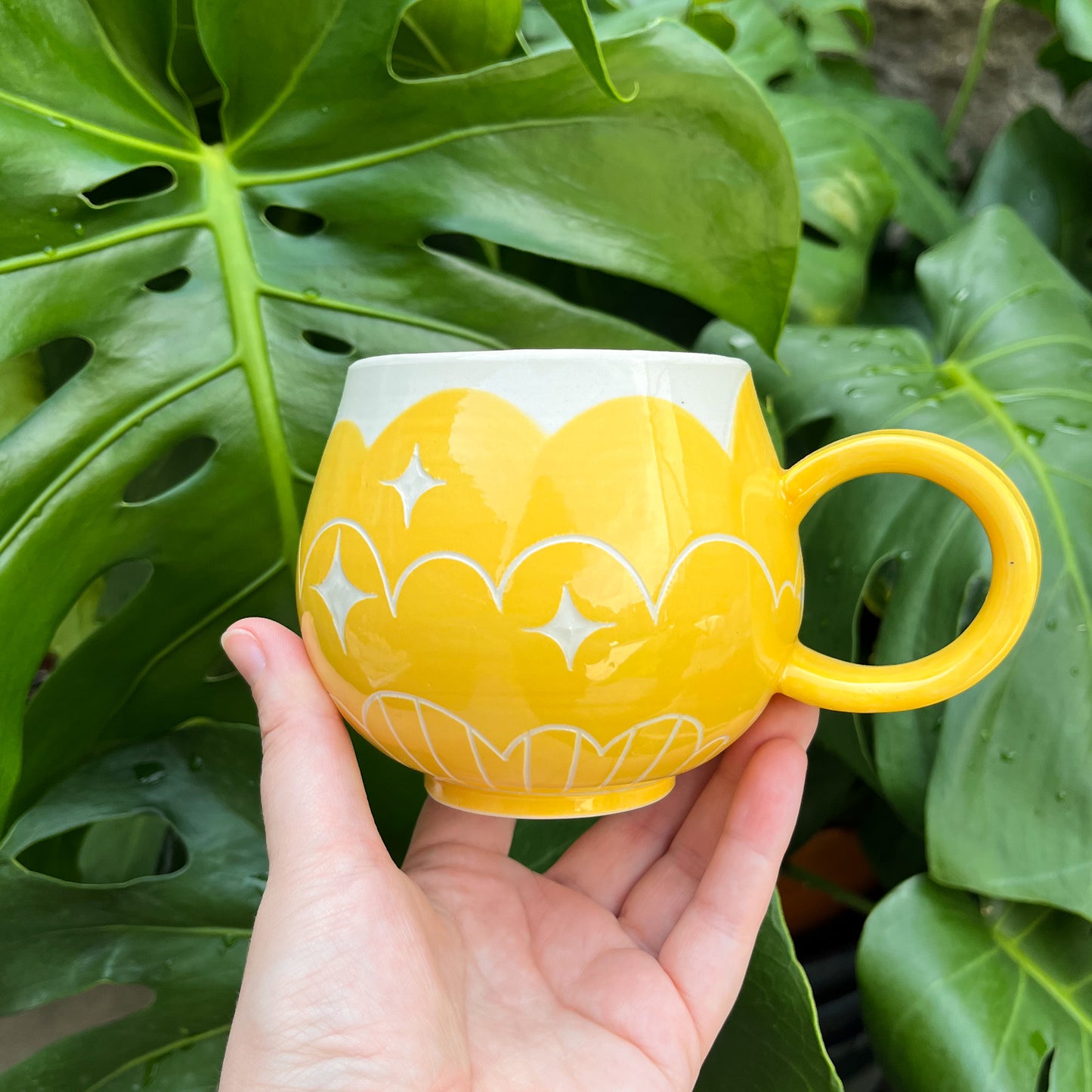 Yellow Cloud Bottom Mug