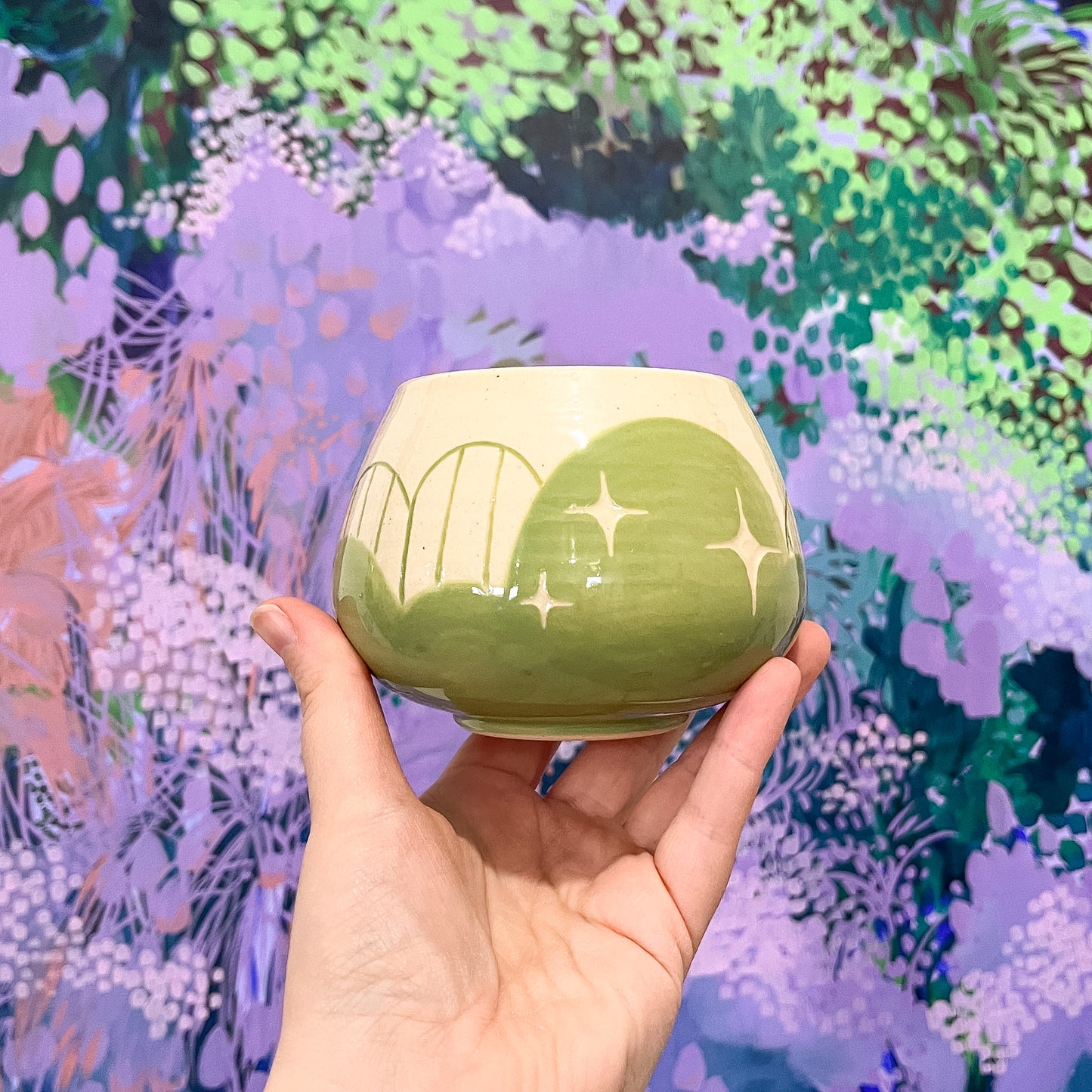 Green Cloud Bottom Mug