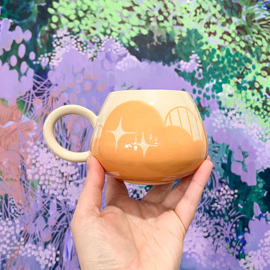 Peach Cloud Bottom Mug