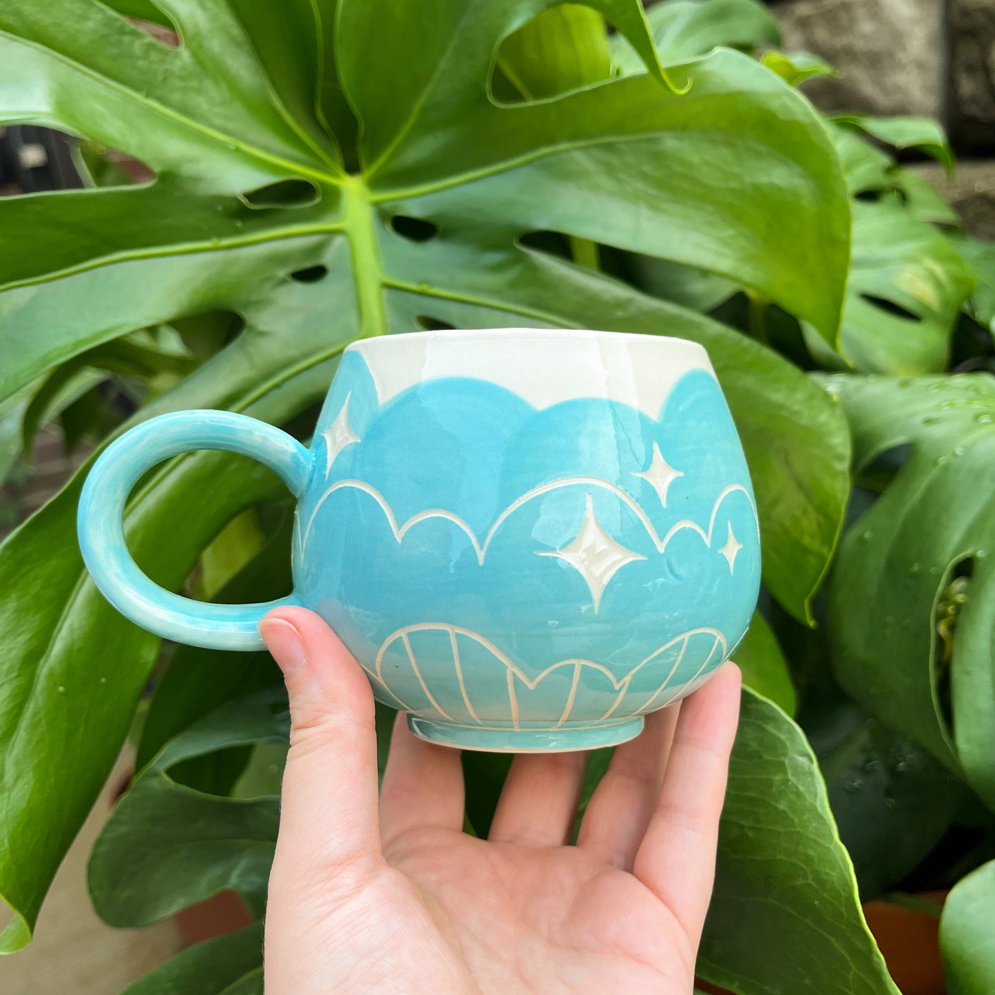 Blue Cloud Bottom Mug