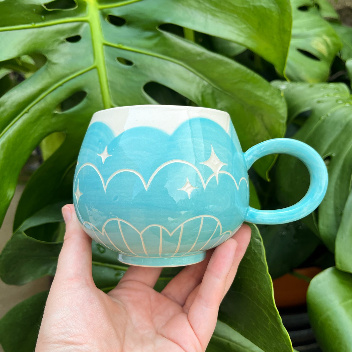 Blue Cloud Bottom Mug