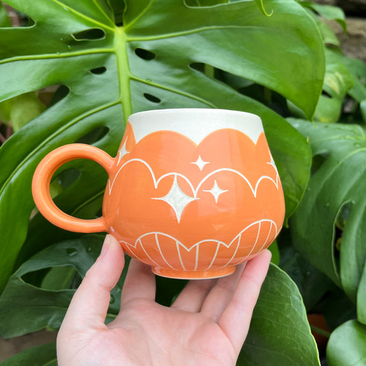 Orange Cloud Bottom Mug