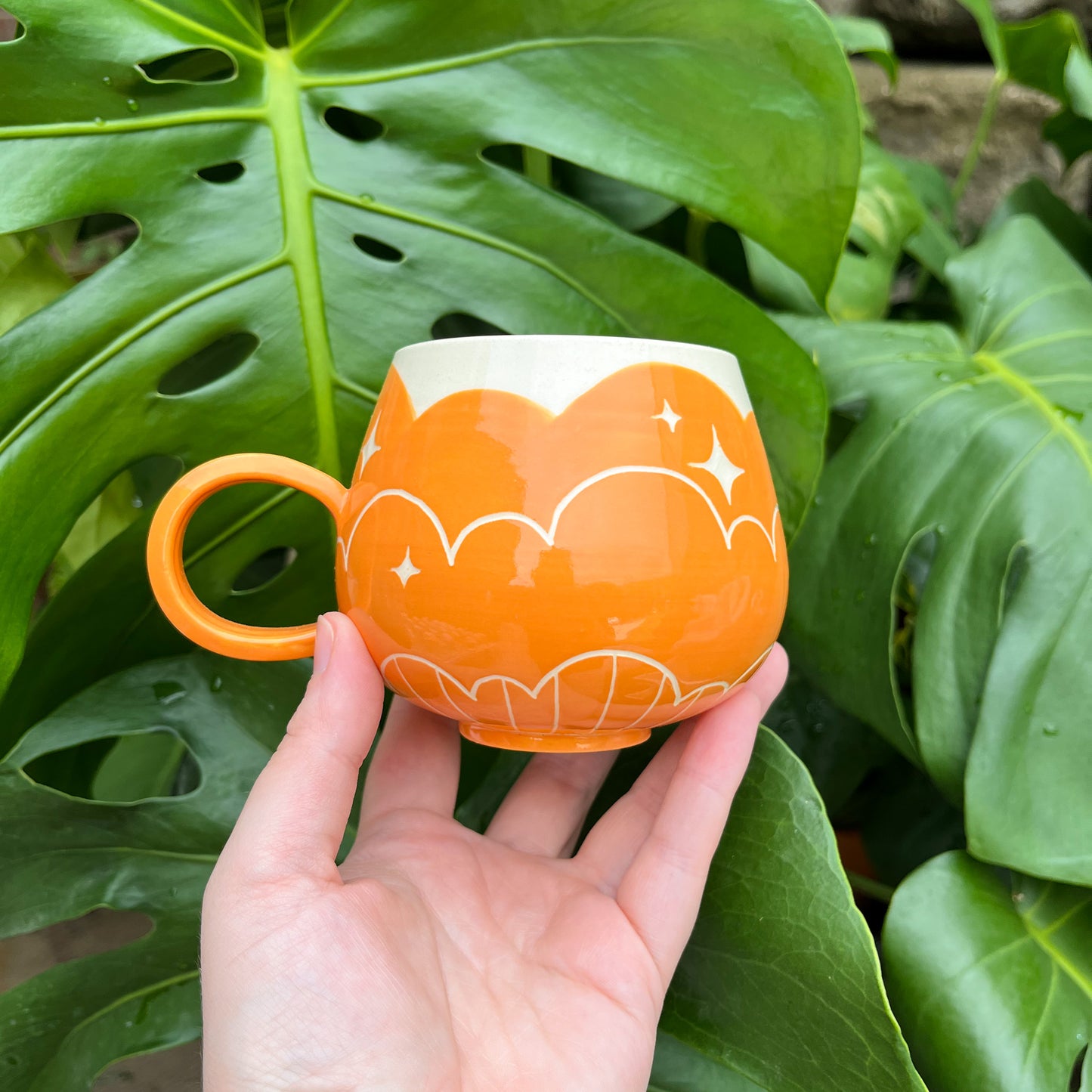 Orange Cloud Bottom Mug