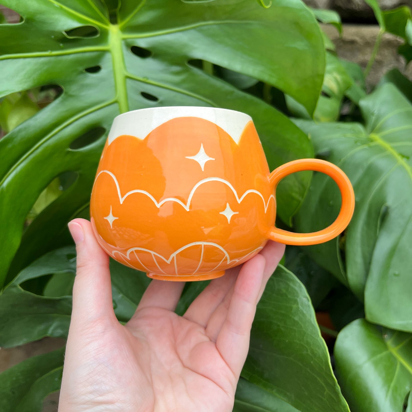 Orange Cloud Bottom Mug