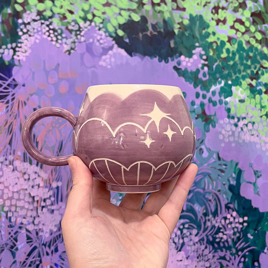 Purple Cloud Bottom Mug A