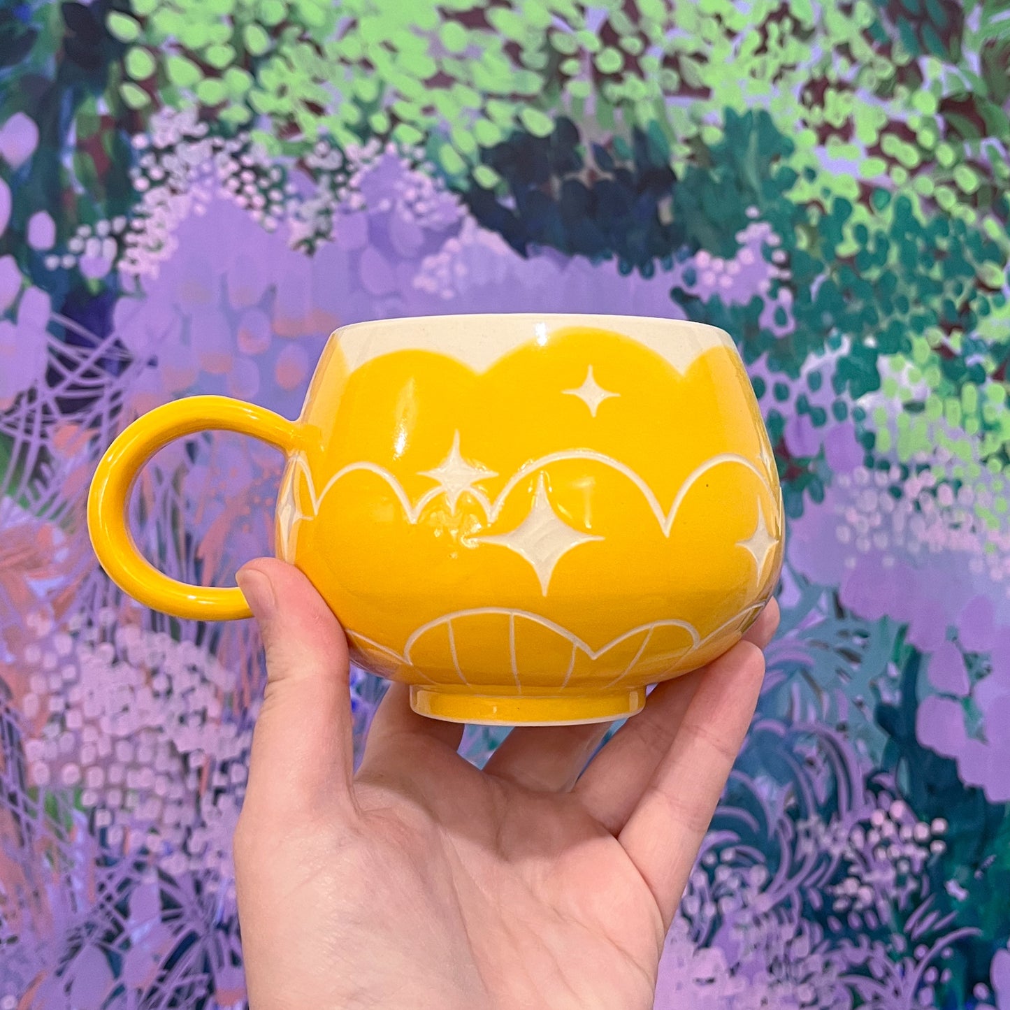 Yellow Cloud Bottom Mug A