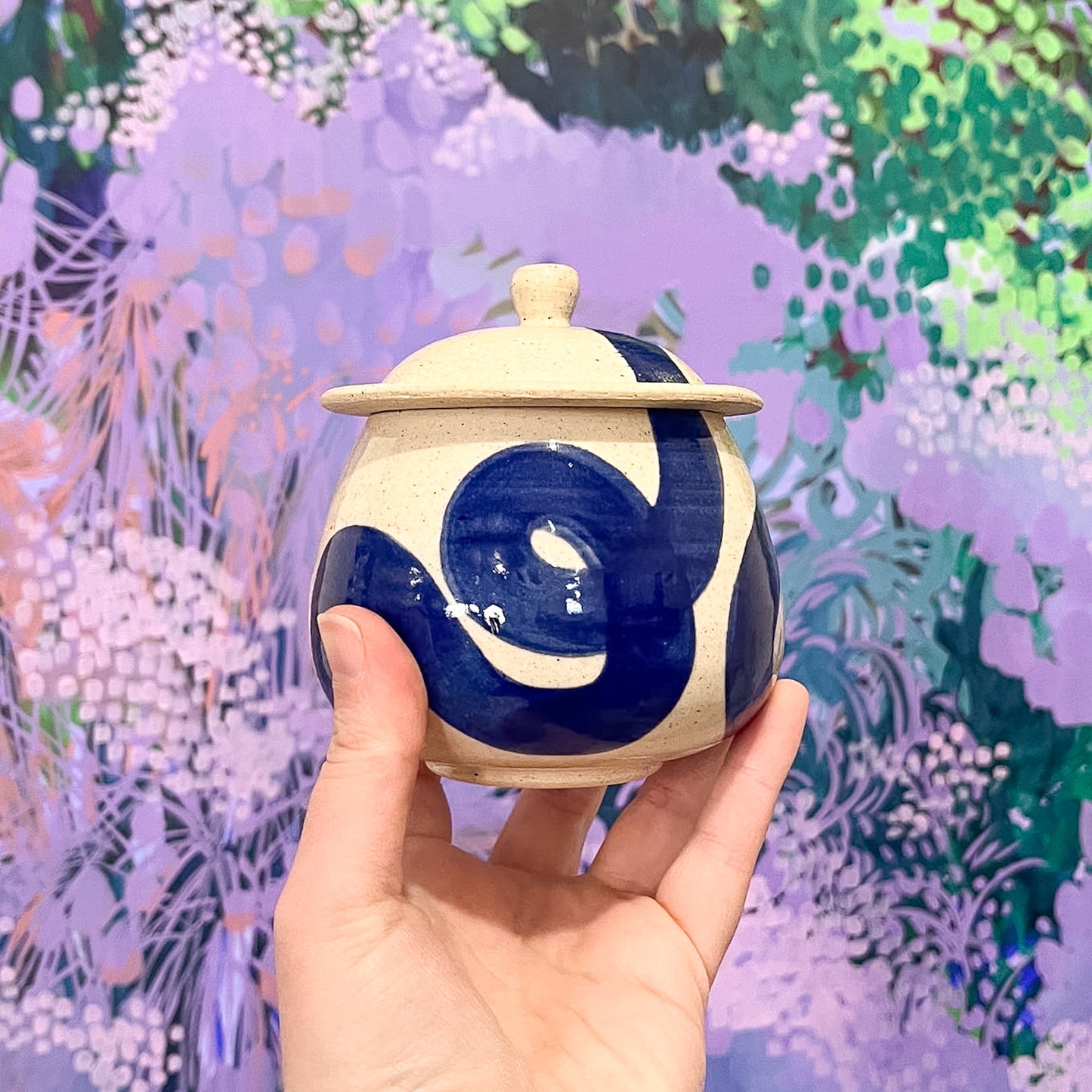 Blue Squiggle Jar 1