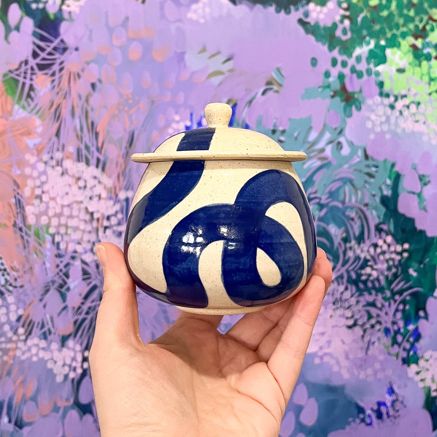 Blue Squiggle Jar 1