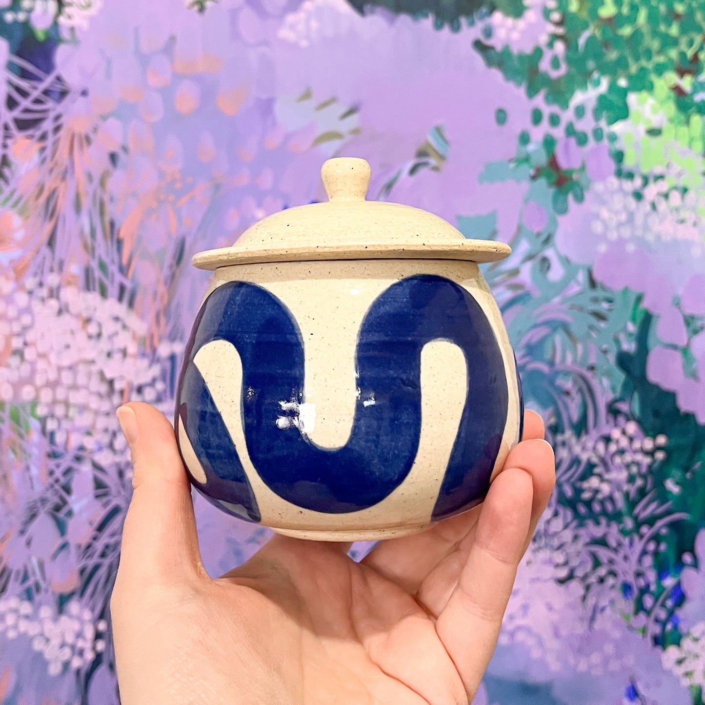 Blue Squiggle Jar 1