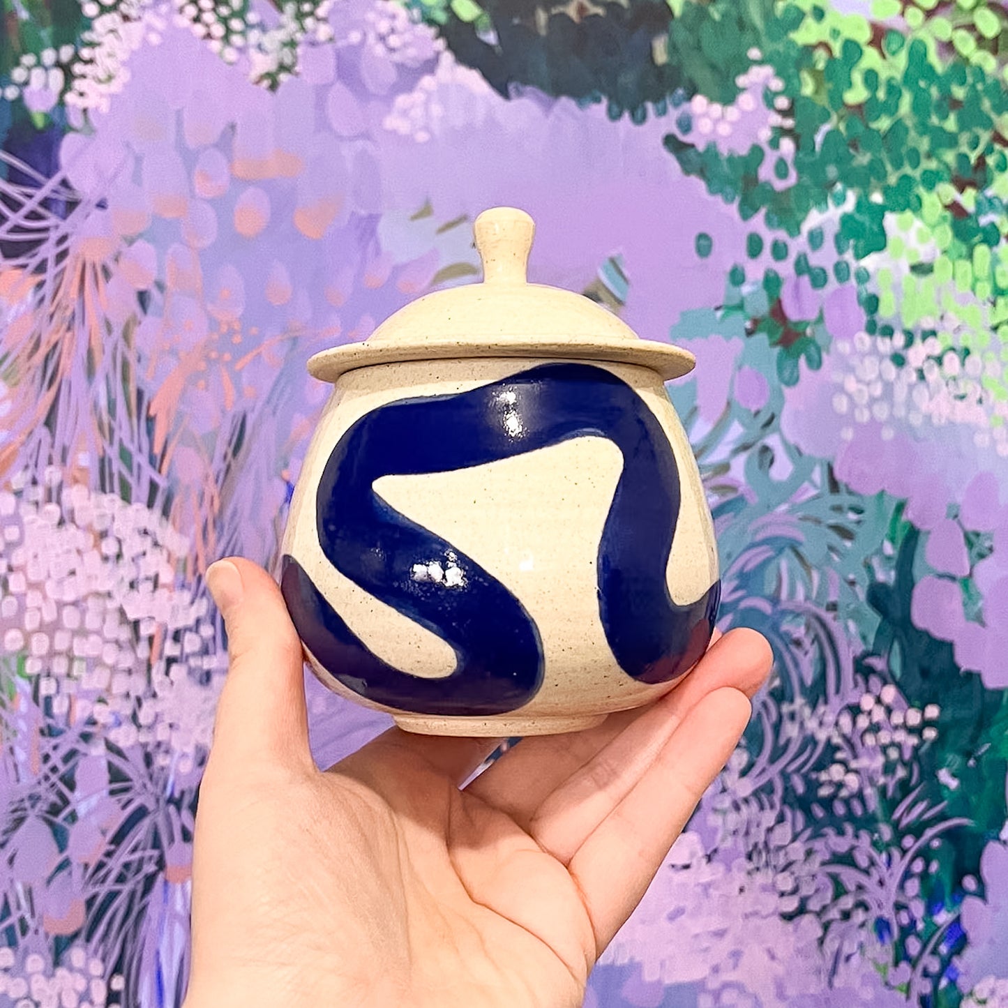 Blue Squiggle Jar 2