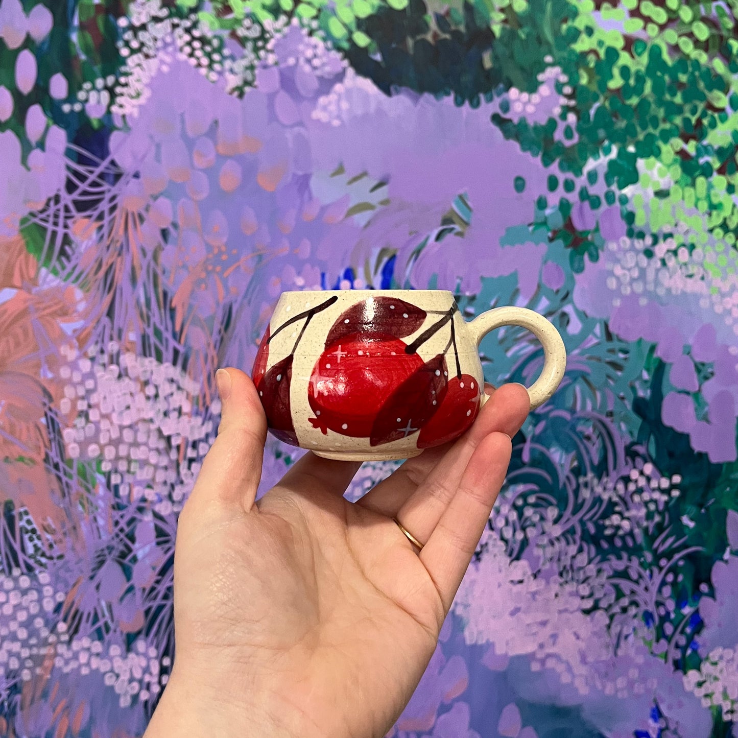 Burgundy Pomegranate Demitasse