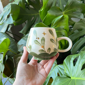 Gold Mistletoe Mug