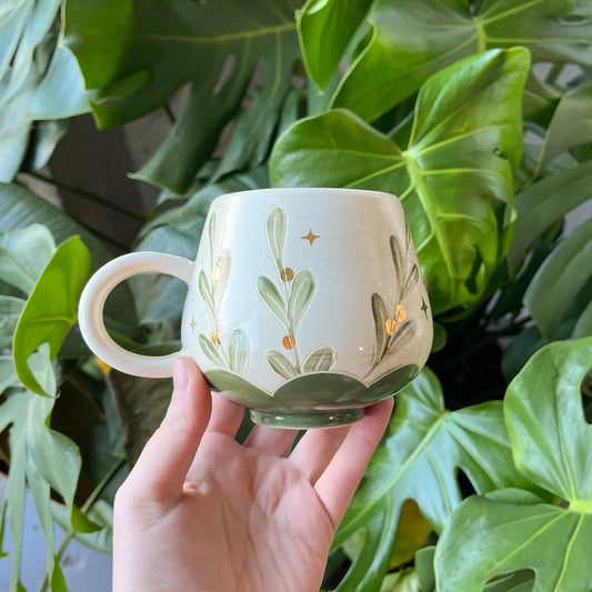 Gold Mistletoe Mug