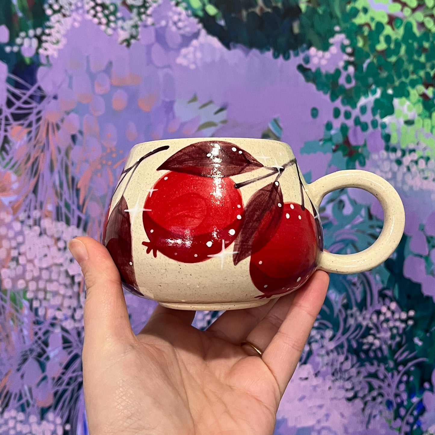 Burgundy Pomegranate Mug