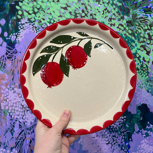 Green Pomegranate Plate