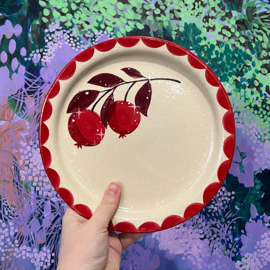 Burgundy Pomegranate Plate