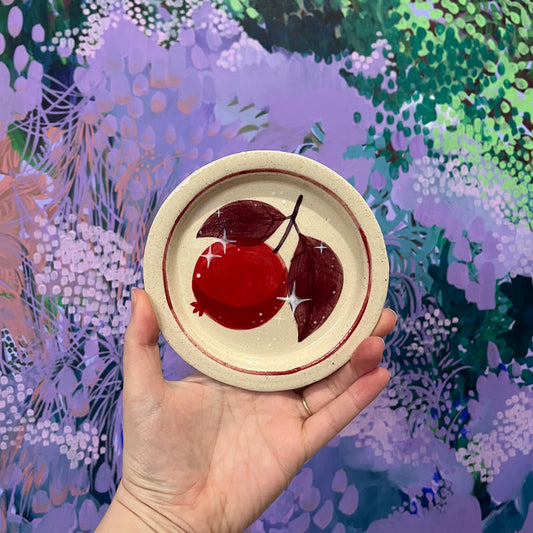 Burgundy Pomegranate Saucer