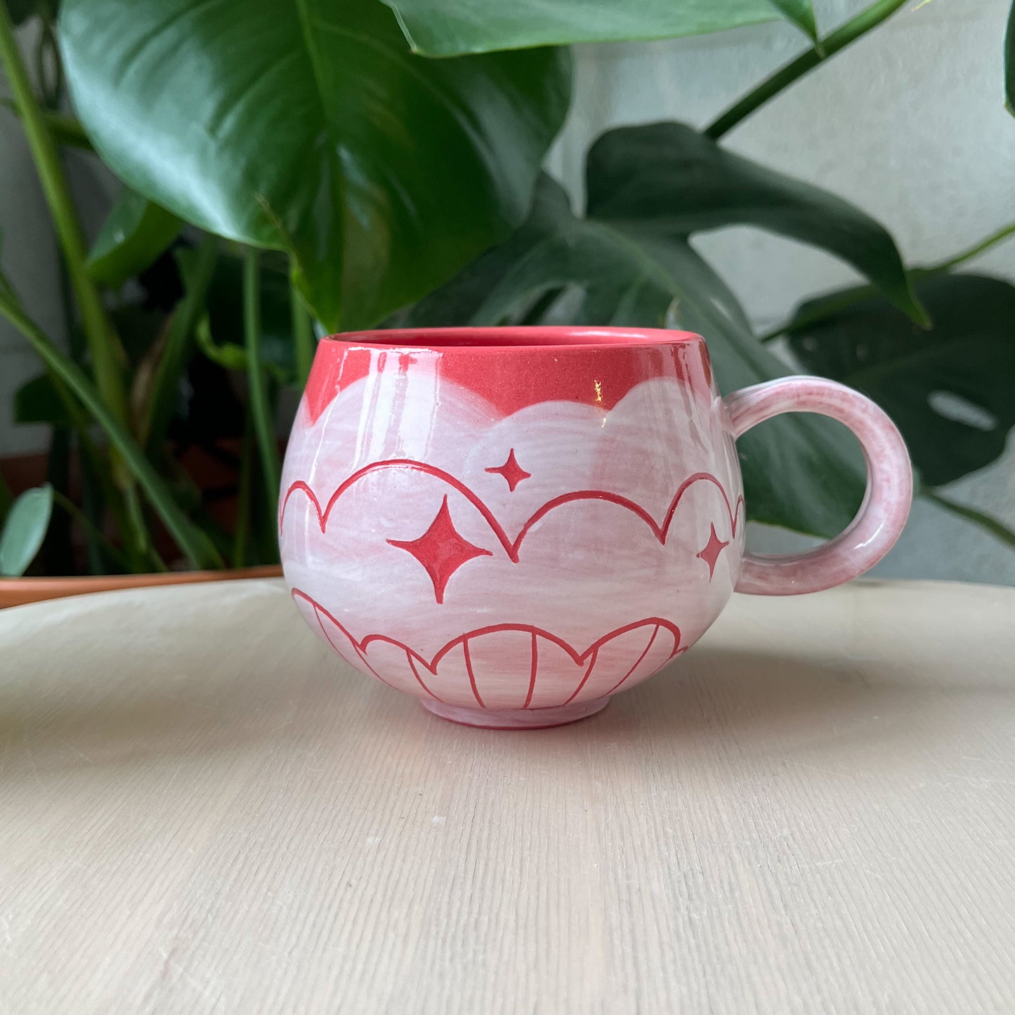 Pink Clay Cloud Bottom Mug