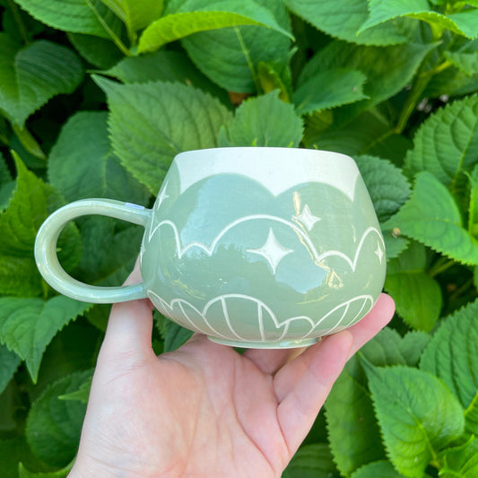 Cloud Bottom Green Mug
