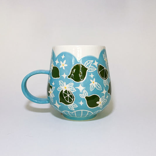 Blue Mug with Lime