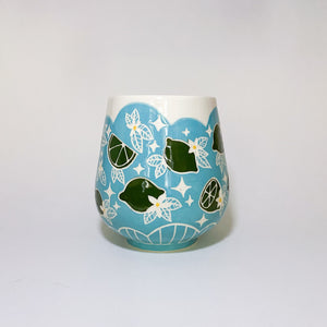 Blue Mug with Lime