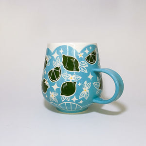Blue Mug with Lime